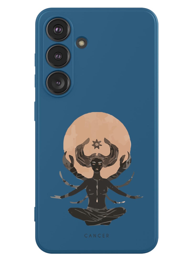 Theodor Protective Slim Fit Case Liquid Silicone Cover with Full Body Protection Anti-Scratch Shockproof Case For Samsung Galaxy S24 (Blue) - Cancer - Image 1