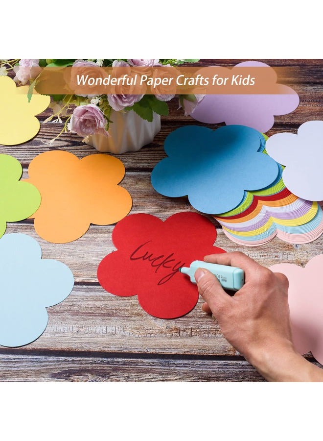 MixTeach 72 Pieces Large Flower Cutouts Paper Flowers 6 Inch Assorted Color Spring Flower Cut Outs Classroom Decoration Cut-Outs Flower Paper Shape for DIY Kids Craft Projects Spring Summer Theme School Party - Image 3