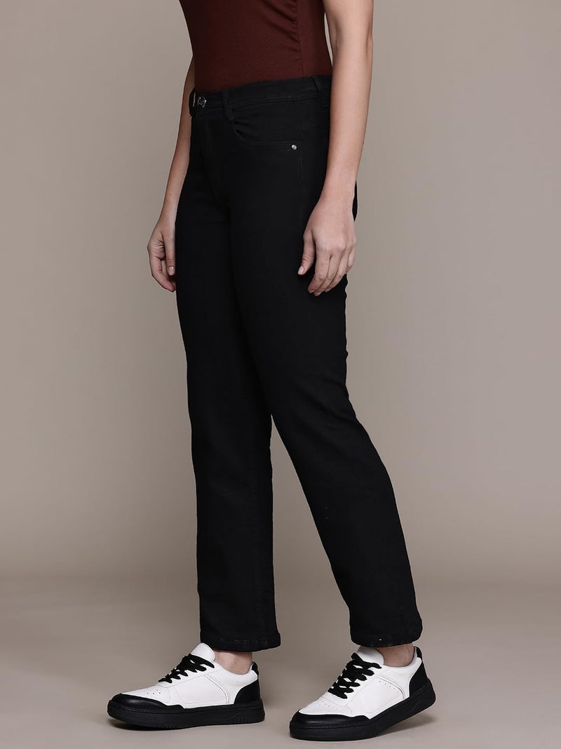 Nifty Women's Denim Stretchable Straight Fit Jeans (1457_BLK_34_Black_34) - Image 4