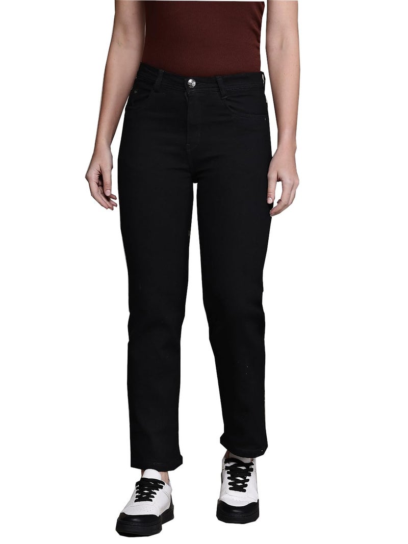 Nifty Women's Denim Stretchable Straight Fit Jeans (1457_BLK_34_Black_34) - Image 1