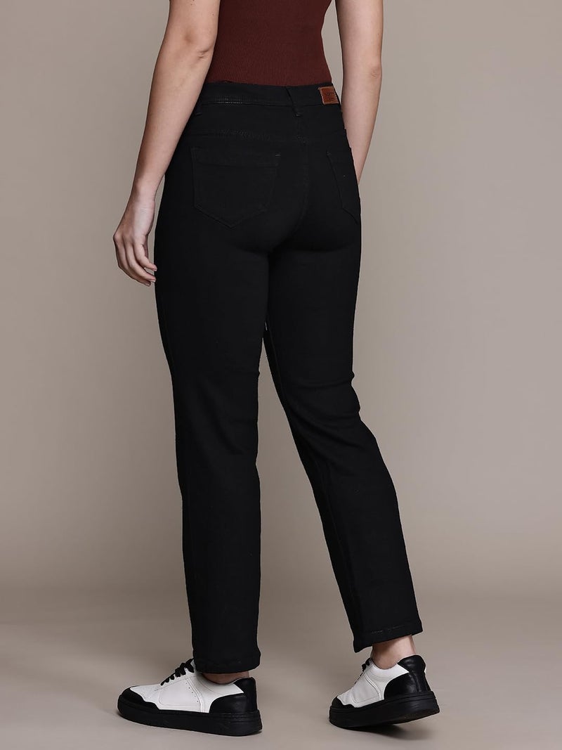 Nifty Women's Denim Stretchable Straight Fit Jeans (1457_BLK_34_Black_34) - Image 5