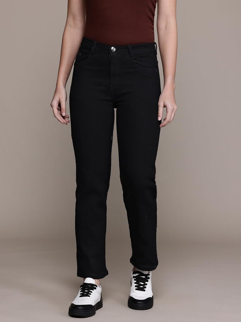 Nifty Women's Denim Stretchable Straight Fit Jeans (1457_BLK_34_Black_34) - Image 3