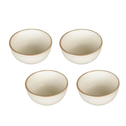 miah decor Miah Décor Ceramic Bowls Set of 4 Pcs Handcrafted Stoneware Matte Finish Dinner Bowl Katori Microwave Safe Freezer Safe Dishware Safe Dessert Snack Soup for Kitchen and Dinning -260 ml - Image 3