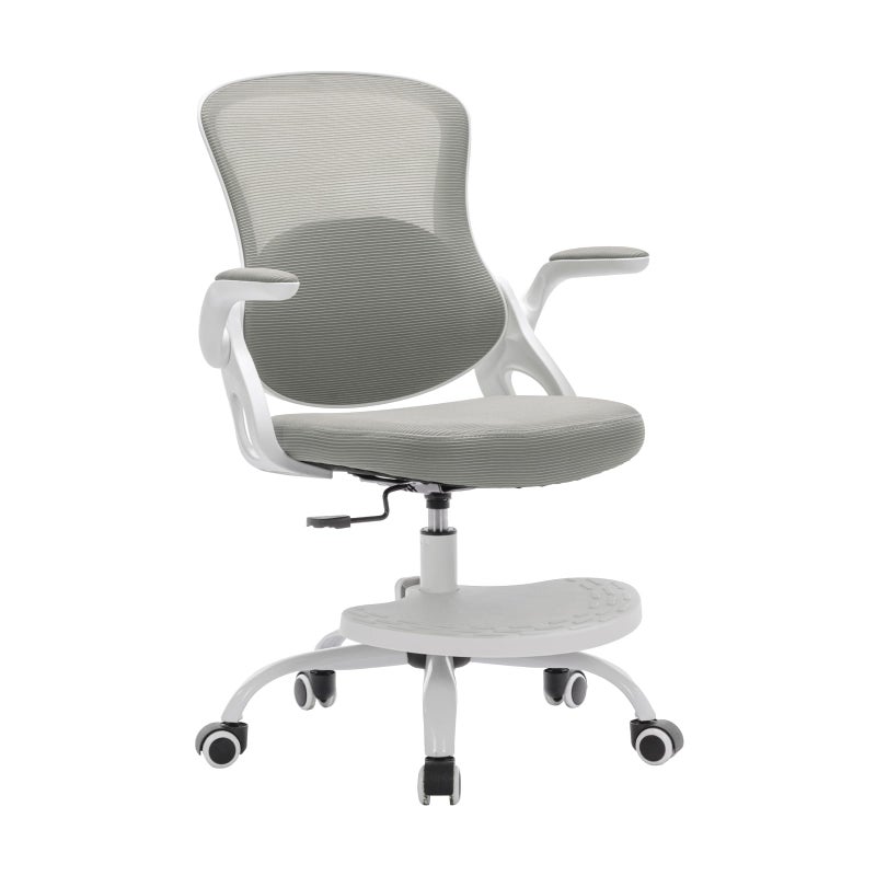 MINPINSER Kids Desk Chair,Ergonomic Study Chair with Adjustable Height,Swivel Mesh Desk Chair with Wheels,Home Office Chair for Children in Home Bedroom Grey - Image 5