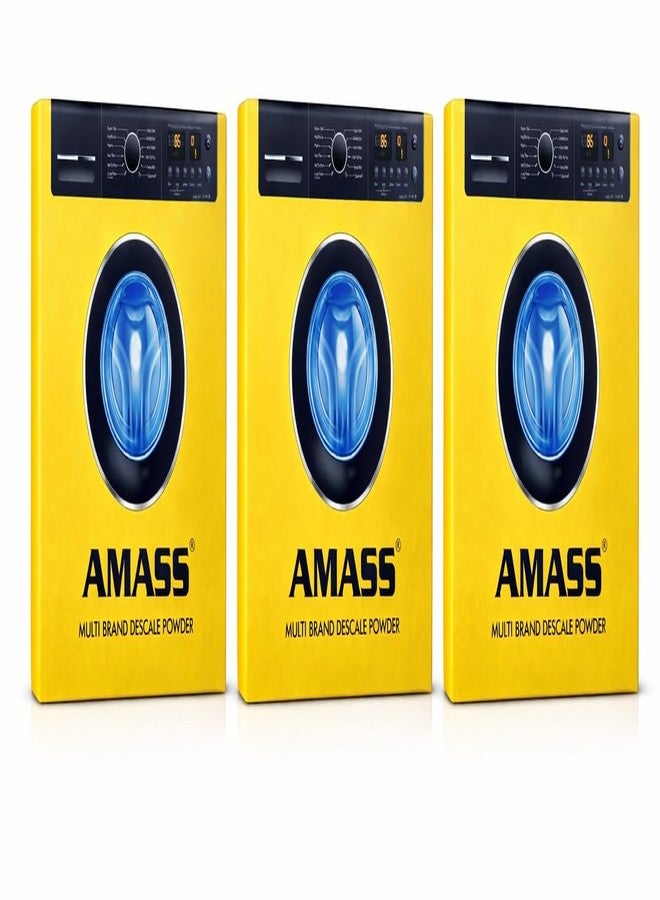 J K b K AMASS Advanced Descaler Powder (3 x 100 Gms.) for Washing Machines Top Load & Front Load, Dishwashers, Air Conditioners, Coffee Machines etc. - Image 1