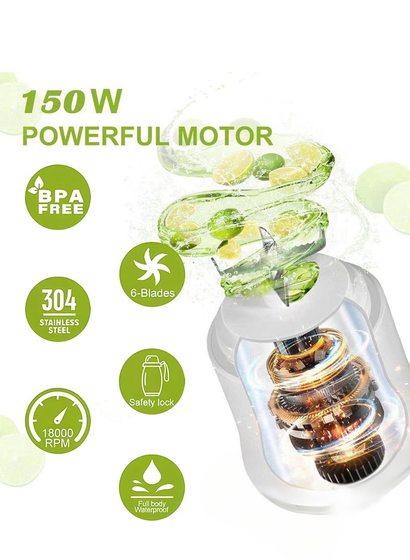 Leon Home Portable personal fruit blender, juicer, juice cup, 150W, 600ml capacity, with BPA-free cup and travel lid - ideal for making fresh juice and smoothies. - Image 2