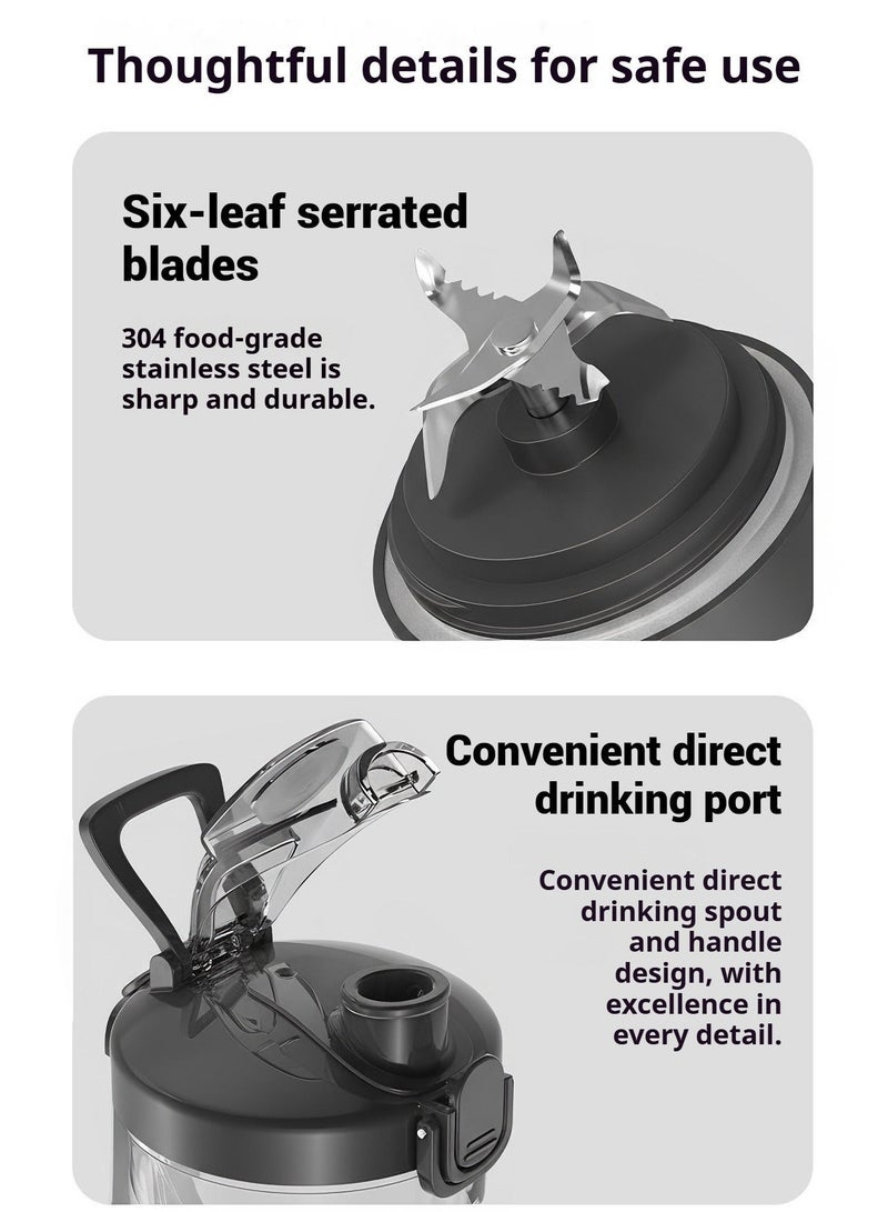 Leon Home Portable personal fruit blender, juicer, juice cup, 150W, 600ml capacity, with BPA-free cup and travel lid - ideal for making fresh juice and smoothies. - Image 5