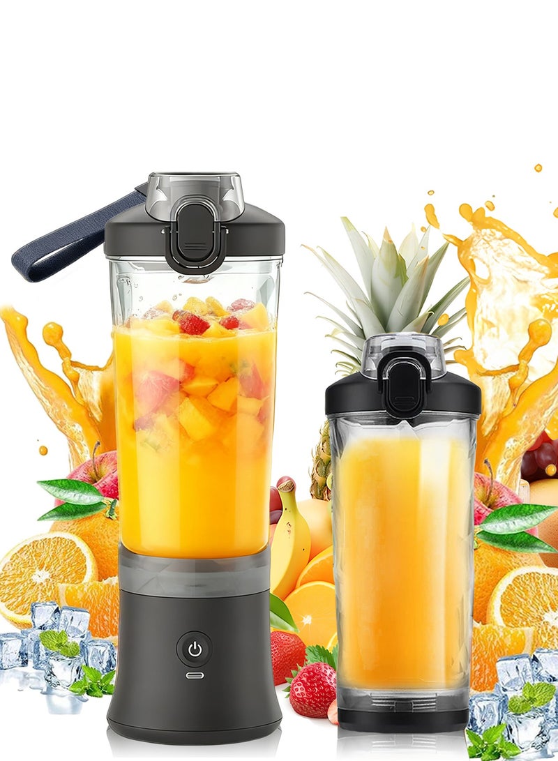 Leon Home Portable personal fruit blender, juicer, juice cup, 150W, 600ml capacity, with BPA-free cup and travel lid - ideal for making fresh juice and smoothies. - Image 1