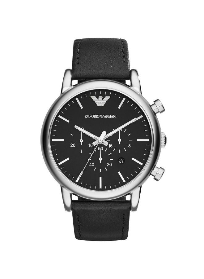 سعر ومواصفات امبوريو ارماني ساعة يد كرونوغراف جلدية AR1828 رجال (N70338618V) على Noon EG
