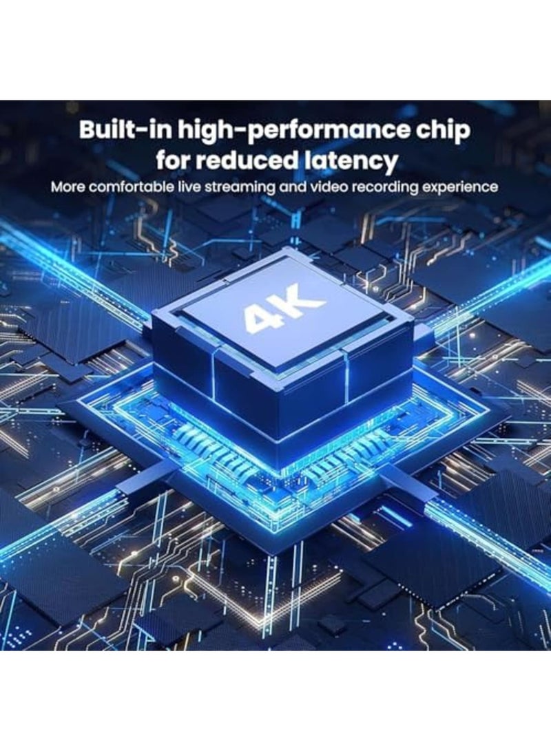 SYOSI بطاقة التقاط الفيديو، 4K HDMI إلى 1080P USB-A/USB-C بطاقة تسجيل الفيديو للألعاب، البث، المؤتمرات، وتسجيل التلفزيون، متوافقة مع ويندوز، لينوكس، أندرويد (أسود) - Image 3