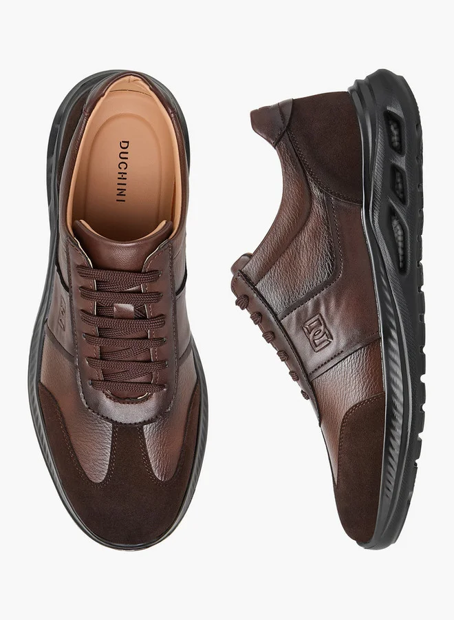دوتشيني Men's Panelled Lace-Up Sneakers