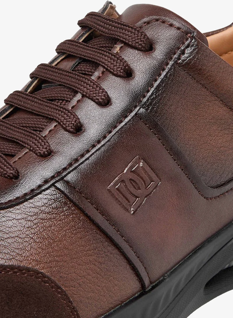 DUCHINI BROWN Men's Panelled Lace-Up Sneakers for Men | Best Price UAE