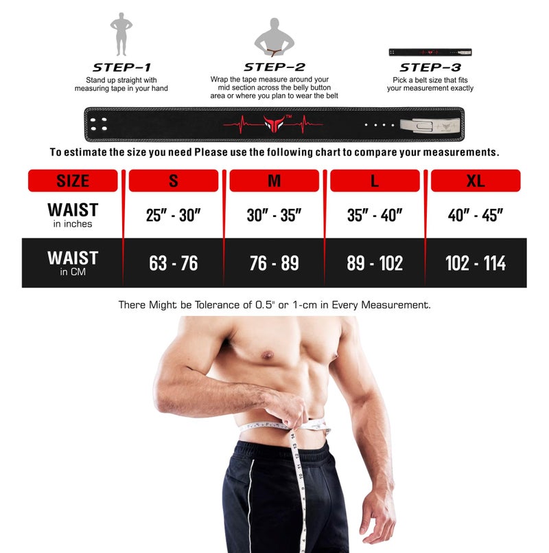 Mytra Fusion Gym Belt with Lever Buckle Weight Lifting Belt for Men and Women 4" wide Genuine Leather Powerlifting Belt for Gym, Training, Weightlifting, Bodybuilding Fitness and Workout (M, Black) - Image 3