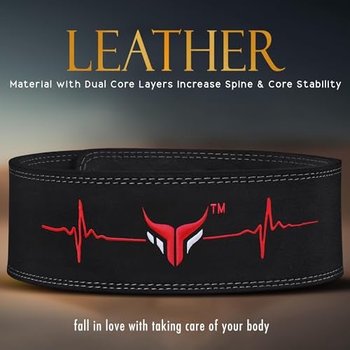 Mytra Fusion Gym Belt with Lever Buckle Weight Lifting Belt for Men and Women 4" wide Genuine Leather Powerlifting Belt for Gym, Training, Weightlifting, Bodybuilding Fitness and Workout (M, Black) - Image 4