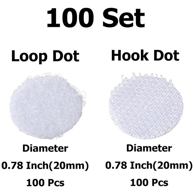 Velbk Hook & Loop Round Dots Self Adhesive – 13mm Nylon Strong Adhesive Dots | Waterproof & Reusable Fastener Tape | Multi-Purpose Velcro Stickers for Home, Office, Car & DIY (300) - Image 3