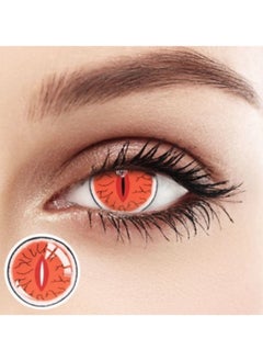 Unibling Demon Slayer Kibutsuji Muzan Yearly Colored Contact Lenses, Unisex Cosmetic Cosplay Contact Lenses, Enlargement Collection, Orange, With Case  - Image 4