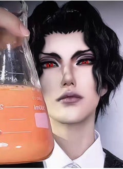 Unibling Demon Slayer Kibutsuji Muzan Yearly Colored Contact Lenses, Unisex Cosmetic Cosplay Contact Lenses, Enlargement Collection, Orange, With Case  - Image 2