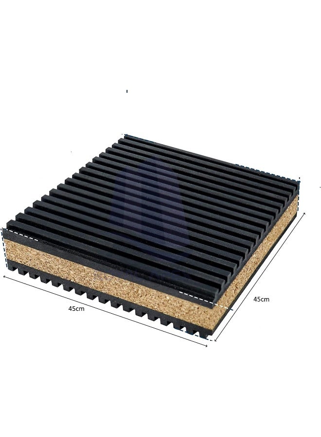 Royal Apex 2Pcs Anti-Vibration Pad-Heavy Duty Rubber And Cork Isolation Pads For Air Compressor Treadmill Washer And Dryer Air Conditioner Units Etc 45Cmx45Cm  - Image 2