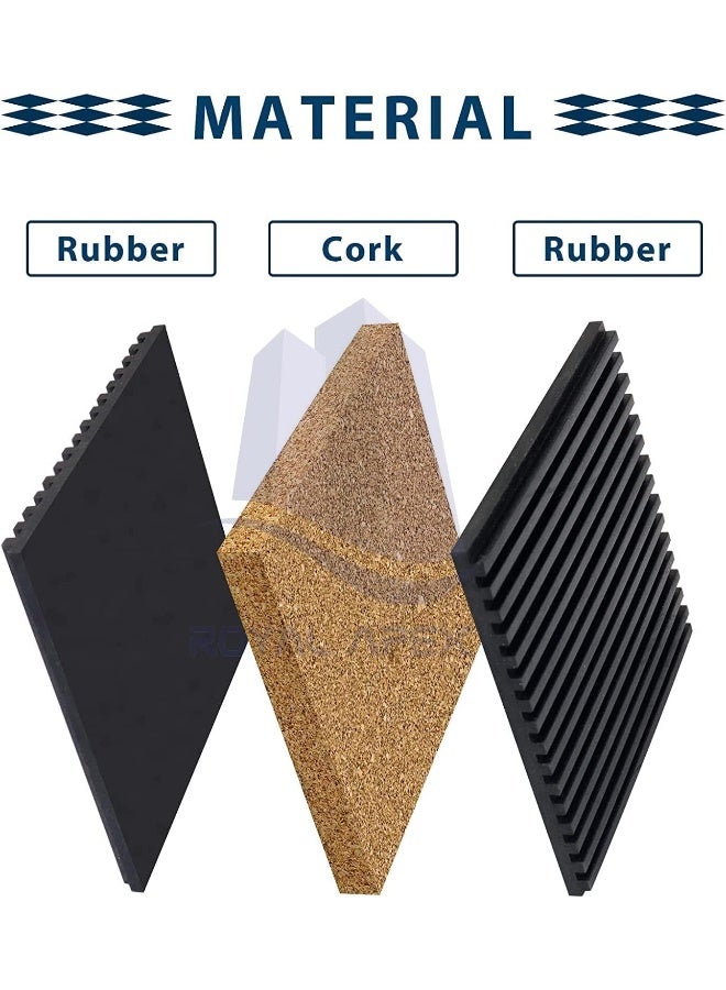 Royal Apex 2Pcs Anti-Vibration Pad-Heavy Duty Rubber And Cork Isolation Pads For Air Compressor Treadmill Washer And Dryer Air Conditioner Units Etc 45Cmx45Cm  - Image 3