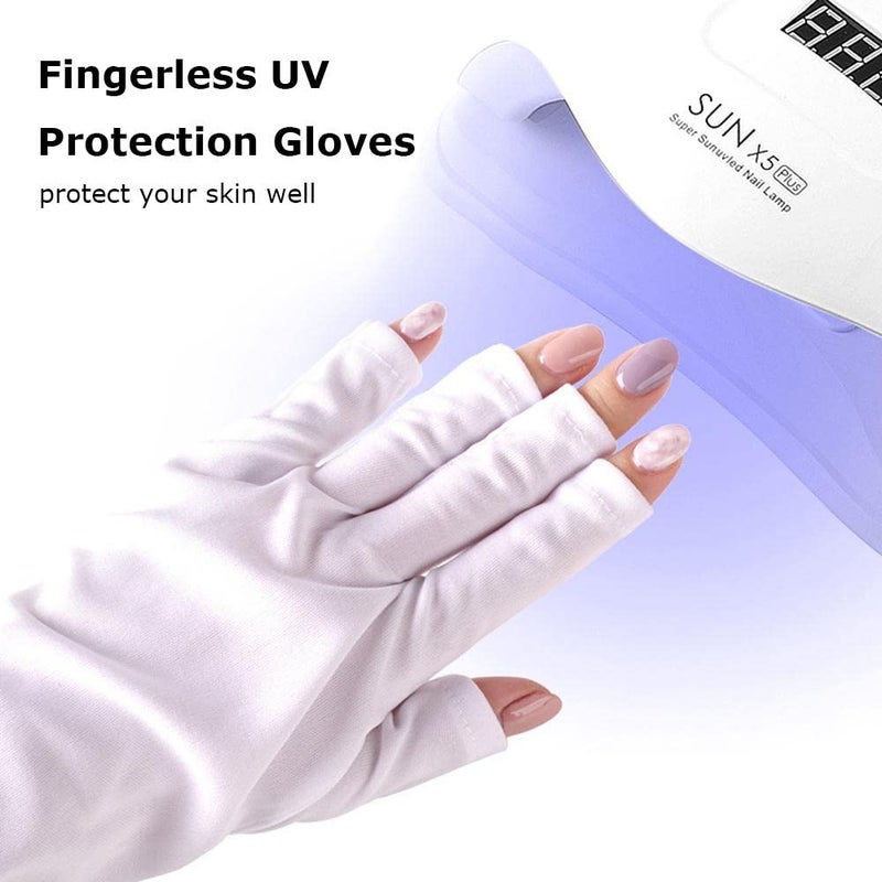 STORE 2508 Store2508 Nails UV Shield Glove Anti UV Glove for Gel Manicures with UVLED Nail Lamps One Pair White - Image 5
