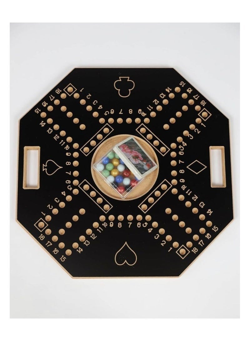 EGG PRO Durable And Sturdy Royal Jackaroo Board And Card Game Set With 16 Marbles 45X45cm - Image 5