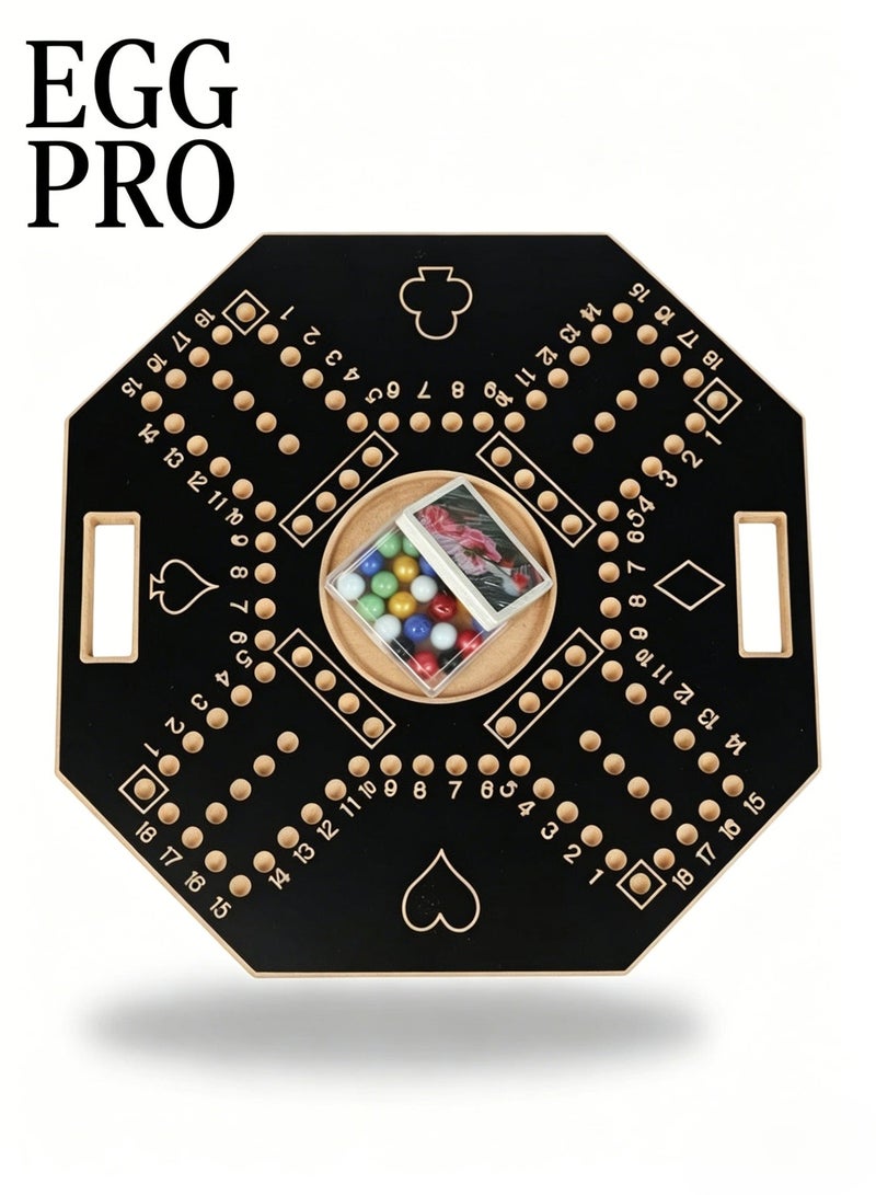 EGG PRO Durable And Sturdy Royal Jackaroo Board And Card Game Set With 16 Marbles 45X45cm - Image 1