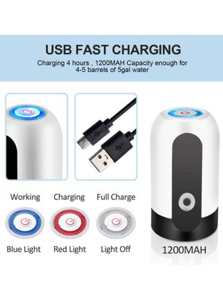 Electric Water Bottle Pump USB Charging Automatic Drinking Water Pump for Universal 3-5 Gallon Bottle Portable Water Dispenser for Camping/Home/Kitchen/Office - view 3