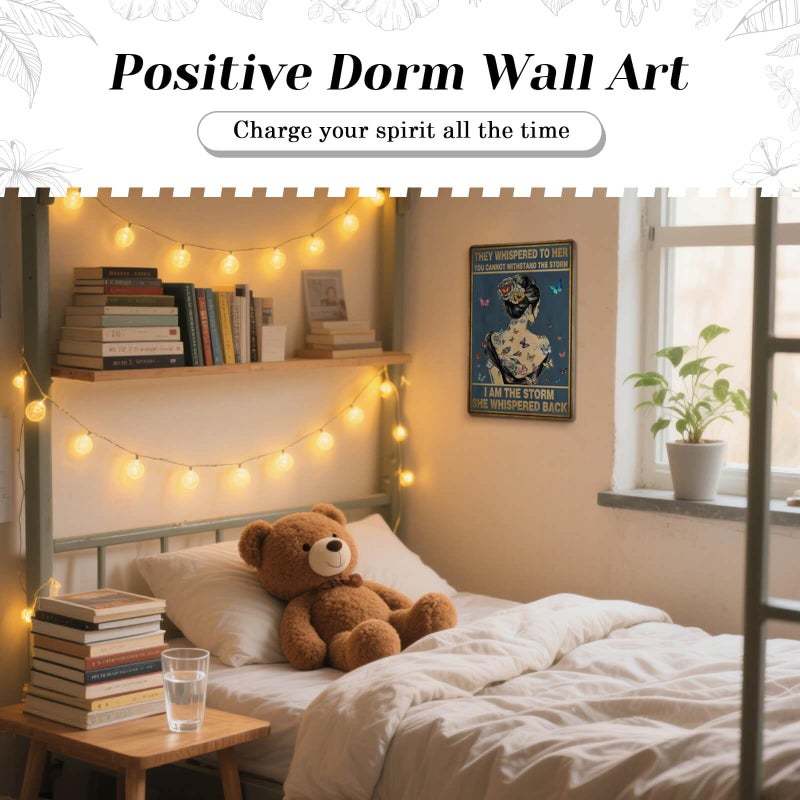 HYBLOM Inspirational Quote Motivational Wall Art - Hippie Boho Home Decor Sign - Positive Encouragement Gifts for Women Girls Office Bedroom Poster Vintage Metal Tin Signs 12x8 Inches - Image 4
