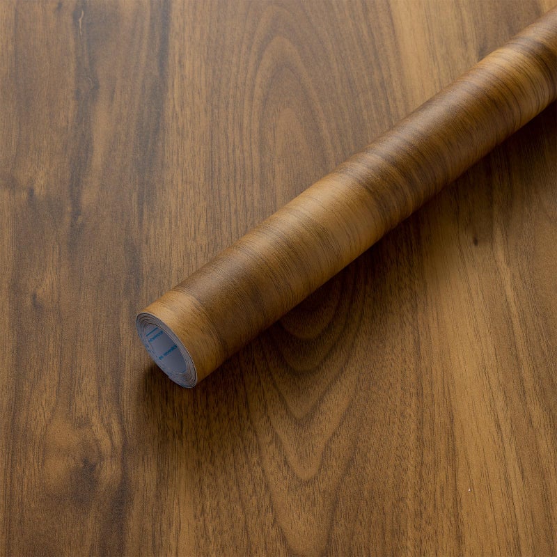 COSNIGHT Wood Contact Paper Peel and Stick - Brown Self Adhesive Vinyl Wrap Wooden Grain Waterproof Wallpaper - 15.7''x120'' Removable Nature Wall Paper for Cabinet Countertop Kitchen - Image 1