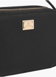 Flora Bella By Shoexpress Textured Crossbody Bag with Chain Strap and Zip Closure  - Image 4