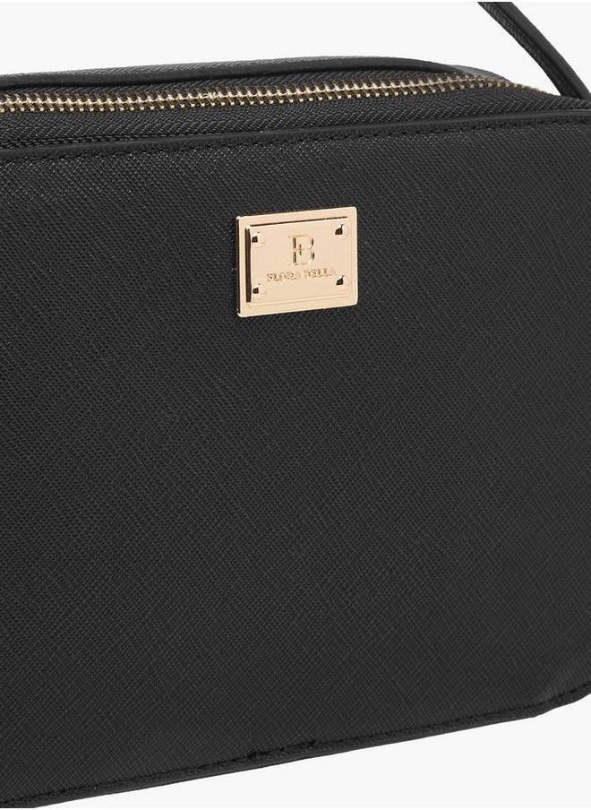 Flora Bella By Shoexpress Textured Crossbody Bag with Chain Strap and Zip Closure  - Image 4