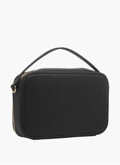 Flora Bella By Shoexpress Textured Crossbody Bag with Chain Strap and Zip Closure  - Image 3