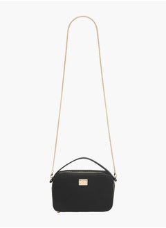 Flora Bella By Shoexpress Textured Crossbody Bag with Chain Strap and Zip Closure  - Image 2