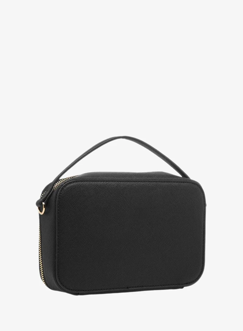 Flora Bella By Shoexpress Textured Crossbody Bag with Chain Strap and Zip Closure