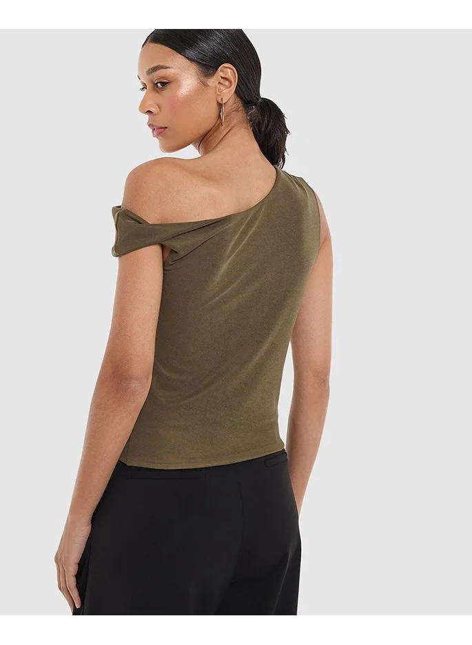 بي سي بي جي BCBG Draped Asymmetric Neck Top