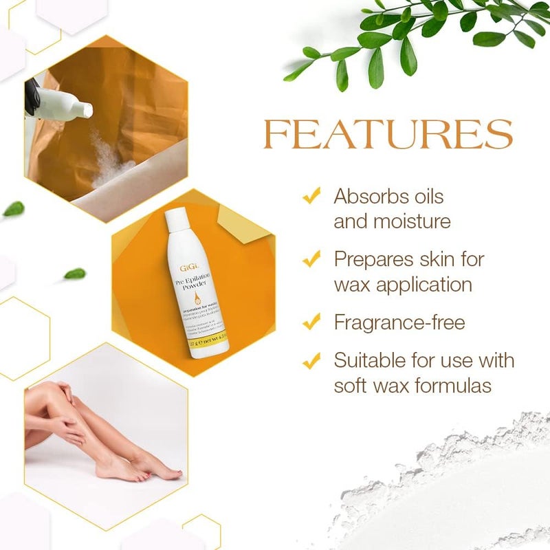 GiGi Pre Epilation Dusting Powder, 4.5 Ounce - Effective Waxing Preparation - Image 4