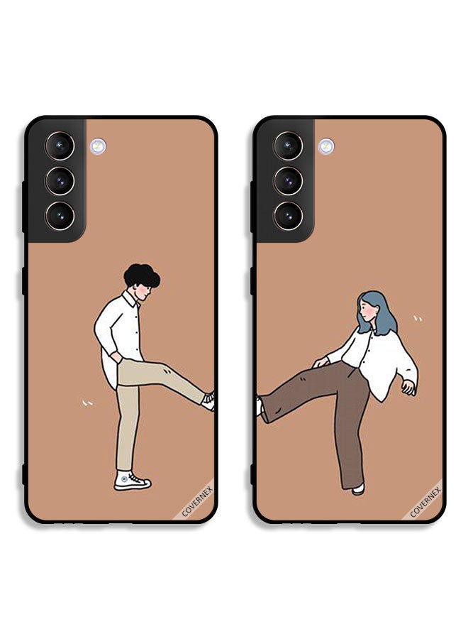 Covernex Two Cases For Samsung Galaxy S21 FE 5G Protective Covers Foot Bump High Five Couple Case Back Covers - Image 1