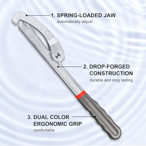 HAUTMEC Sink Strainer Lock Nut Wrench Sink Drain Wrench for Kitchen Sink Basket Strainer PL0038 - Image 2