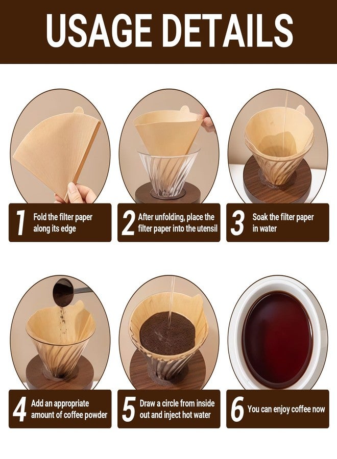 Nextpal 100-Count Coffee Filters, Cone Paper Filters for Pour Over Coffee Makers, Unbleached Brown Disposable Paper Fits for Drip and Pour Over Maker 1-4 Cup Size - Image 5