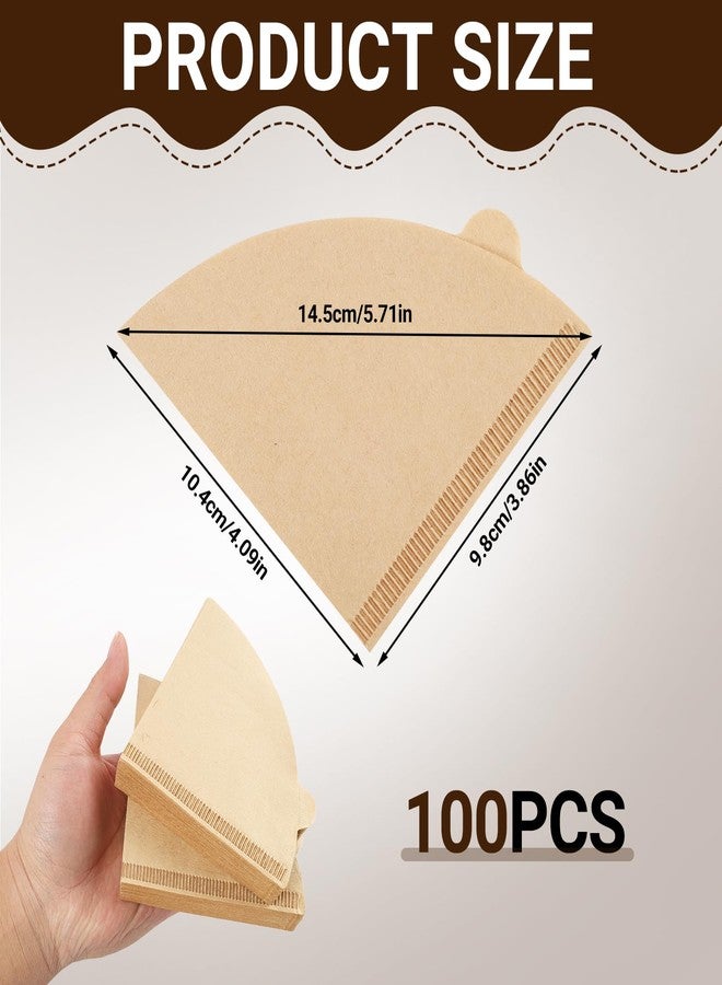 Nextpal 100-Count Coffee Filters, Cone Paper Filters for Pour Over Coffee Makers, Unbleached Brown Disposable Paper Fits for Drip and Pour Over Maker 1-4 Cup Size - Image 3