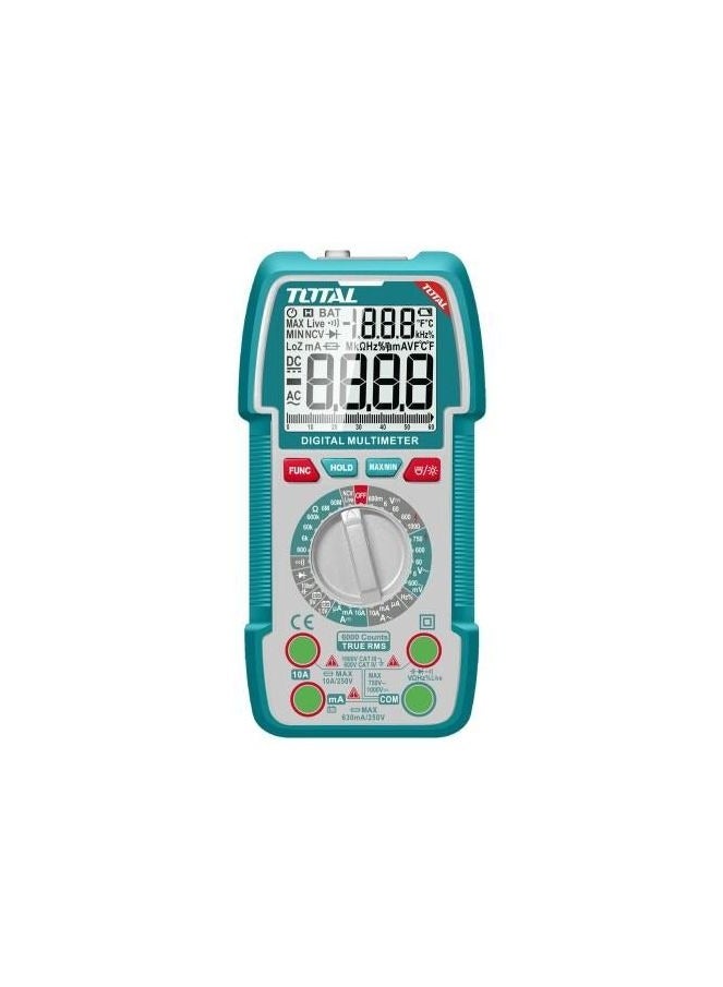 TOTAL Digital Multimeter – True RMS, 6000 Counts | High Voltage 1000V | AC/DC Current + NCV - Image 2
