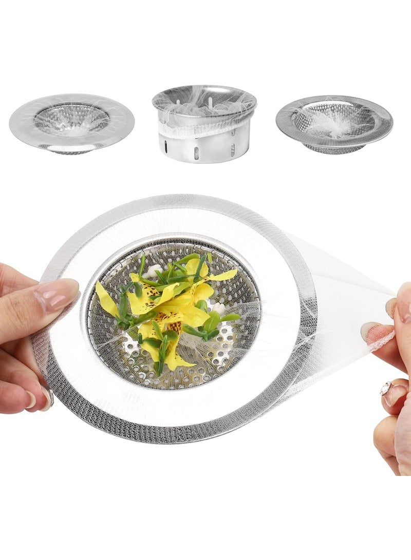 Kitchen Sink Strainer Mesh Bag - Disposable Mesh Sink Strainer Bags Durable Elastic Mouth Kitchen Drain Strainer Net Bag For Filtering Food Scraps 100 Pack - Image 1