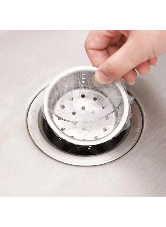 Kitchen Sink Strainer Mesh Bag - Disposable Mesh Sink Strainer Bags Durable Elastic Mouth Kitchen Drain Strainer Net Bag For Filtering Food Scraps 100 Pack - Image 2