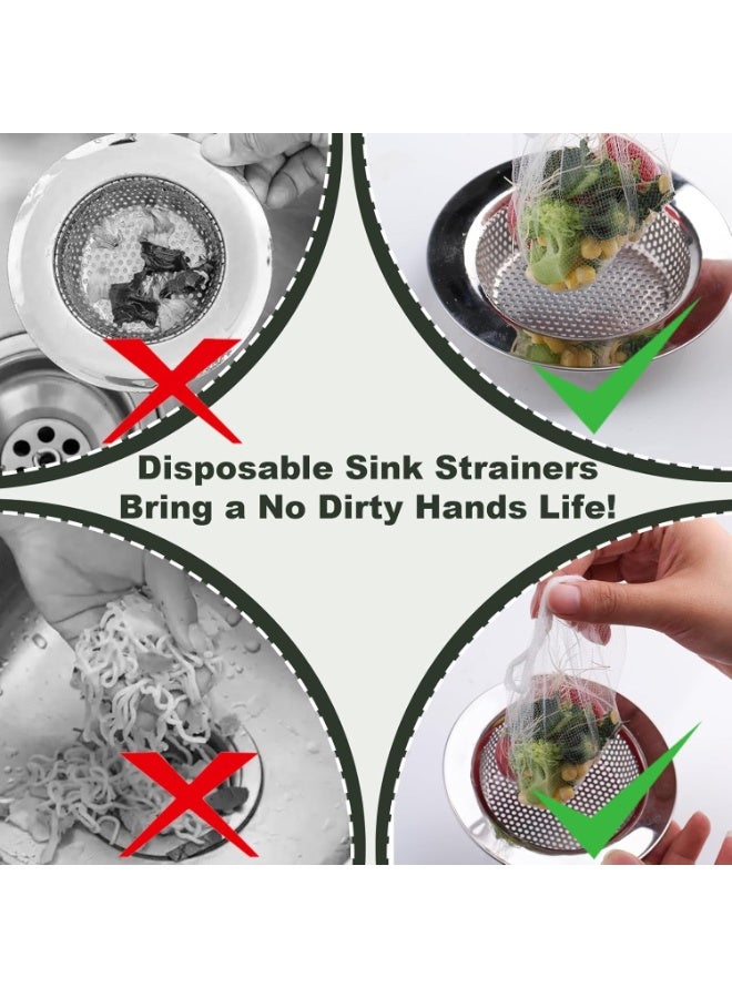 Kitchen Sink Strainer Mesh Bag - Disposable Mesh Sink Strainer Bags Durable Elastic Mouth Kitchen Drain Strainer Net Bag For Filtering Food Scraps 100 Pack - Image 5