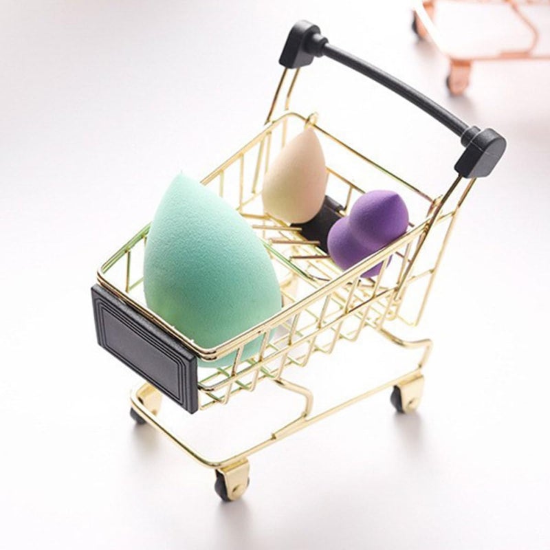 Uonlytech Shopping Cart Makeup Sponge Holder Beauty Egg Drying Rack Mini Cosmetic Puff Storage Organizer Breathable Makeup Supplies for Bathroom Use - Image 4