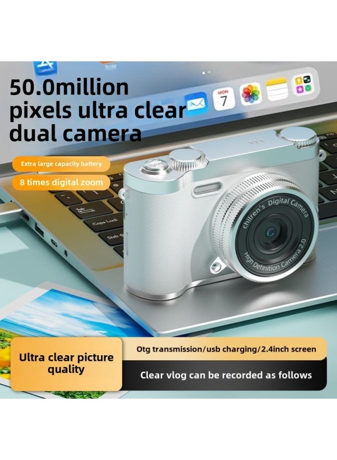 Explosions Direct Transmission Mobile Phone Digital Camera HD Printing Students Carry Campus Camera Card Ccd-Body Color:Pink +128g Memory Card - Image 2