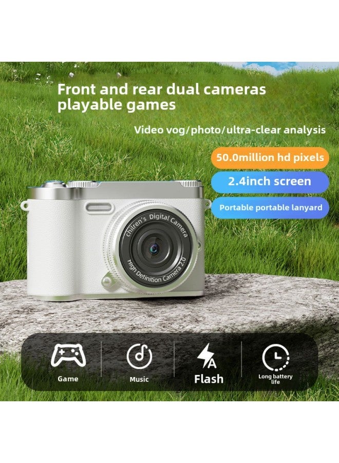 Explosions Direct Transmission Mobile Phone Digital Camera HD Printing Students Carry Campus Camera Card Ccd-Body Color:Pink +128g Memory Card - Image 1