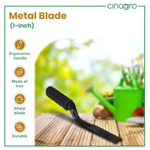 Cinagro Gardening Khurpi 1-inch Metal Blade, Tools for Soil Tilling, Rust-Free Khurpi for Garden, Plant Tool for Digging in Garden, for Indoor Gardens and Small Planters (Black) - Image 2