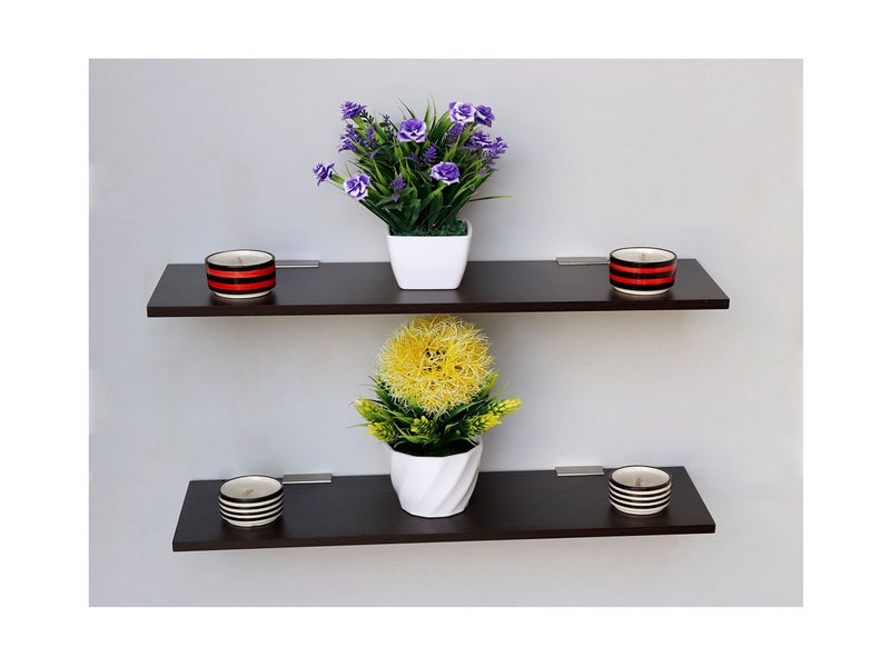 Madhuran Engineered Wood Wall Mount Home Decor Shelf (Matte, Wenge) / uses Multipurpose Home Storage Library Living Study Room Organizer Bedroom Office Books Holders Bathroom Kitchen - Image 1