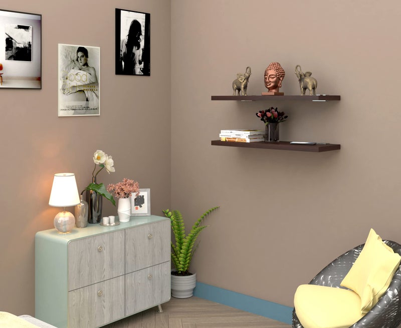 Madhuran Engineered Wood Wall Mount Home Decor Shelf (Matte, Wenge) / uses Multipurpose Home Storage Library Living Study Room Organizer Bedroom Office Books Holders Bathroom Kitchen - Image 3